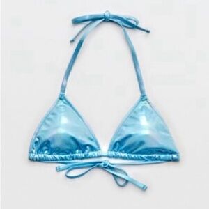 American Eagle/Aerie METALLIC STRING TRIANGLE BIKINI TOP